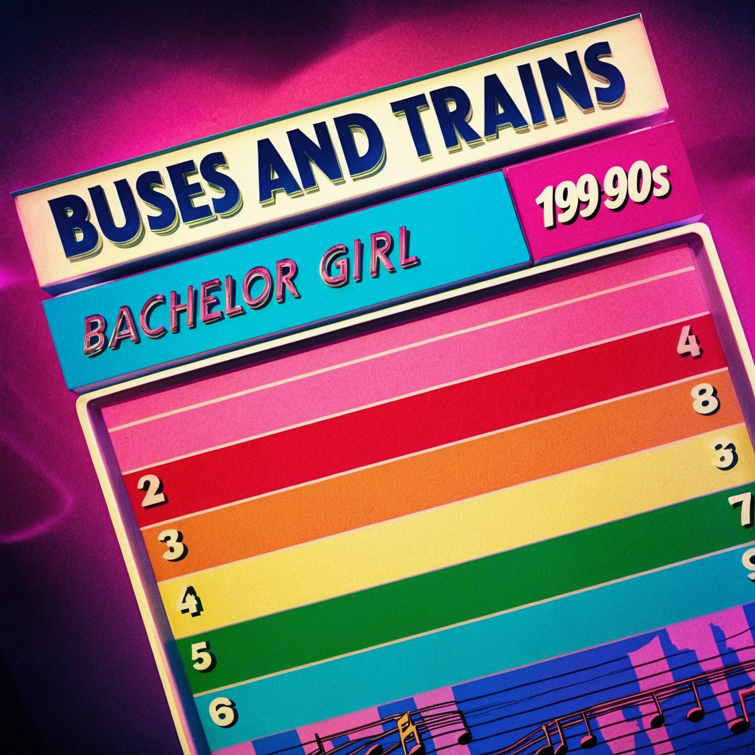 Create an image depicting a nostalgic music chart from the late 1990s, highlighting the song 