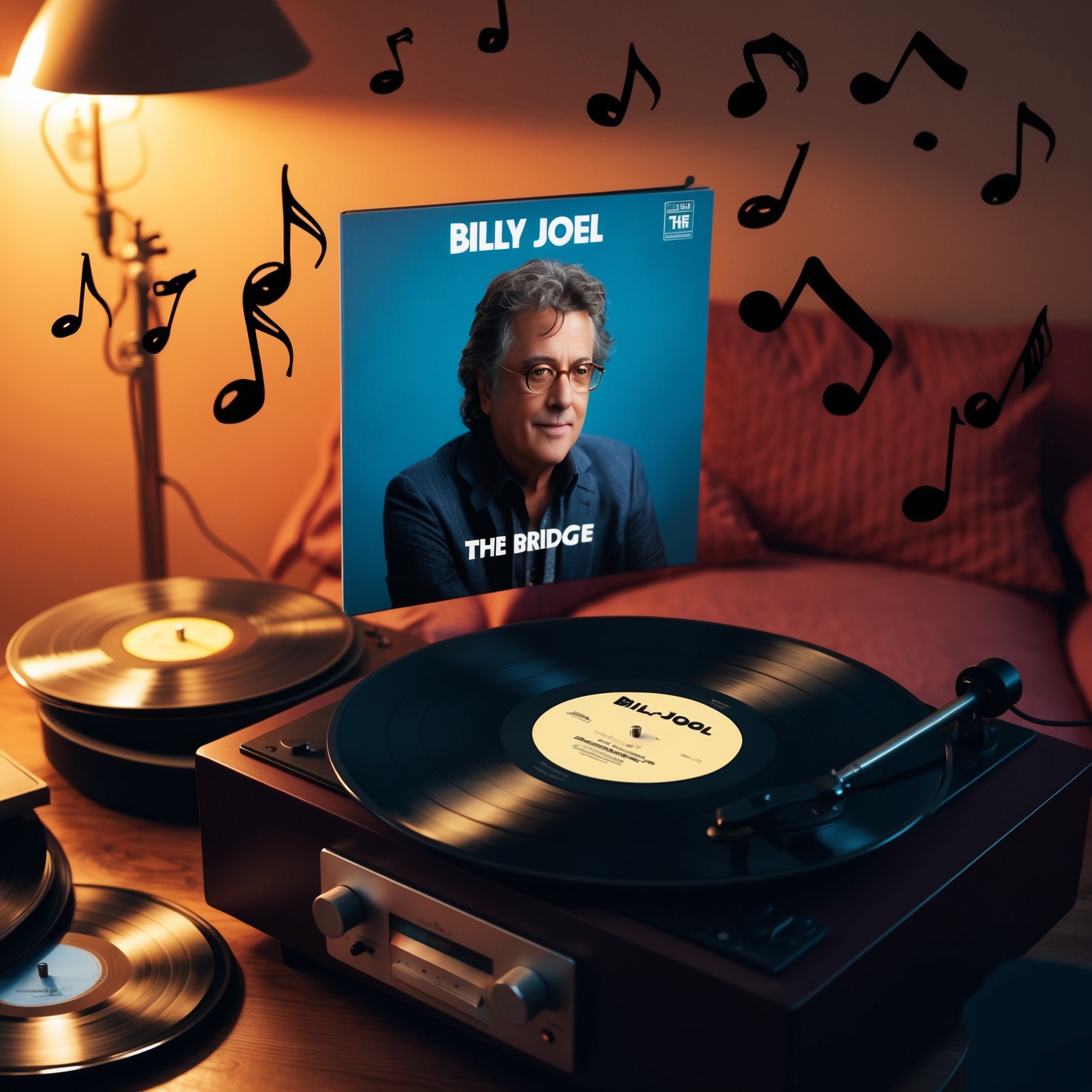 Image of a vinyl record with Billy Joel