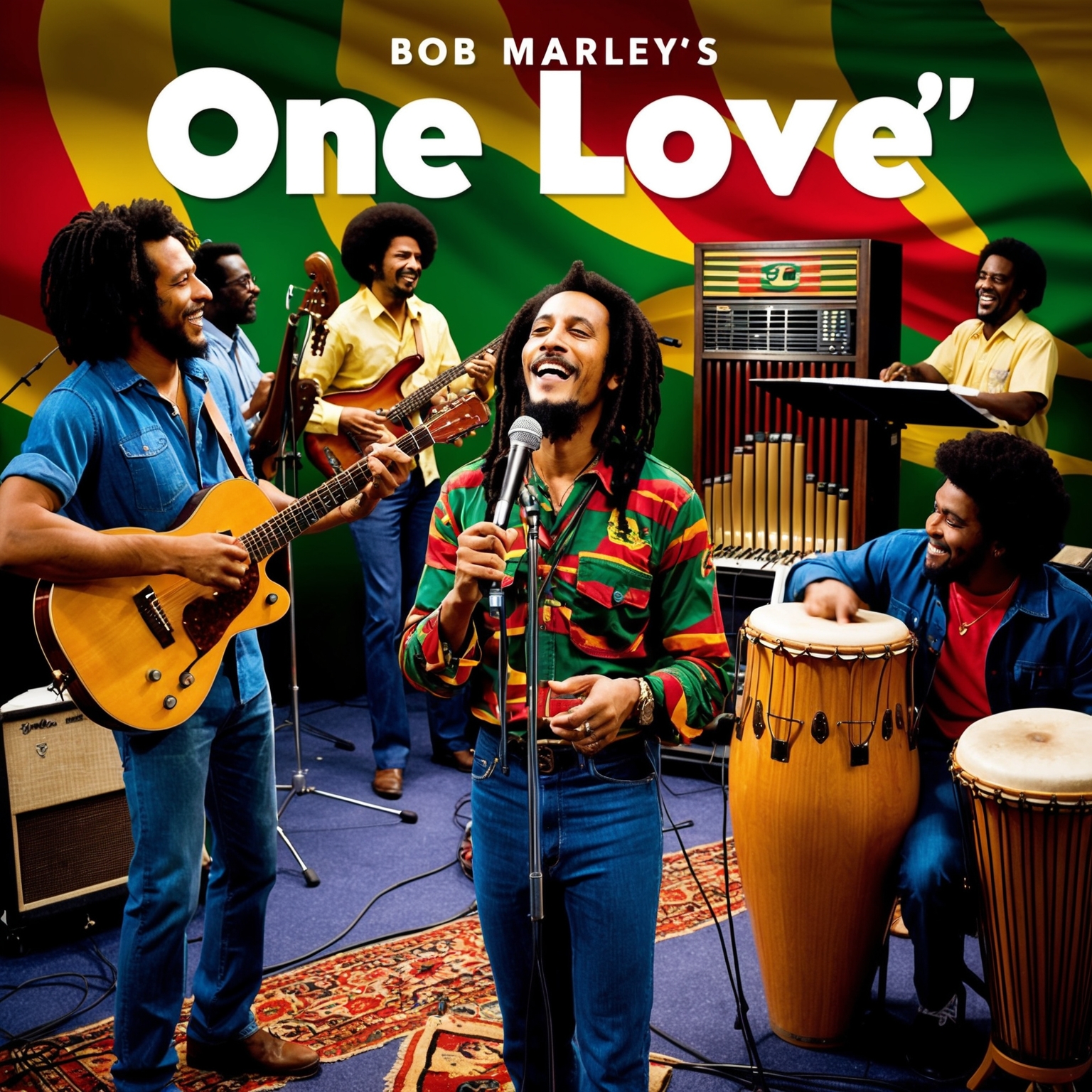 Create an illustrative image capturing the essence of Bob Marley