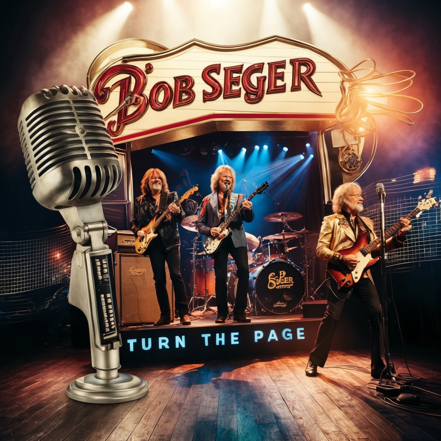 Create an image that symbolizes the timelessness of Bob Seger