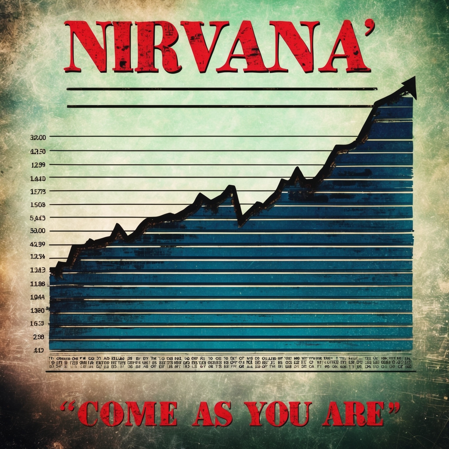 A dynamic 1990s music chart showing Nirvana