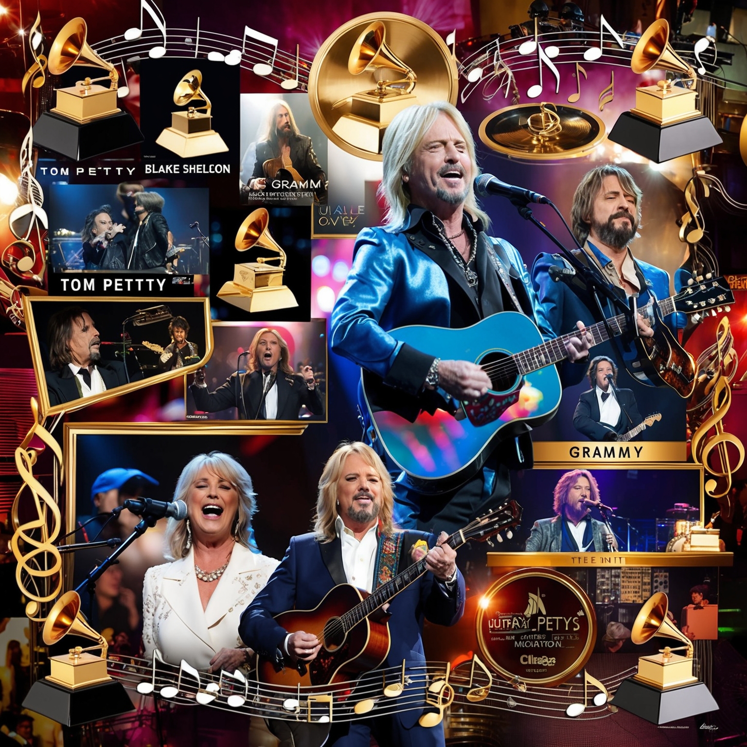 A collage featuring iconic moments of Tom Petty