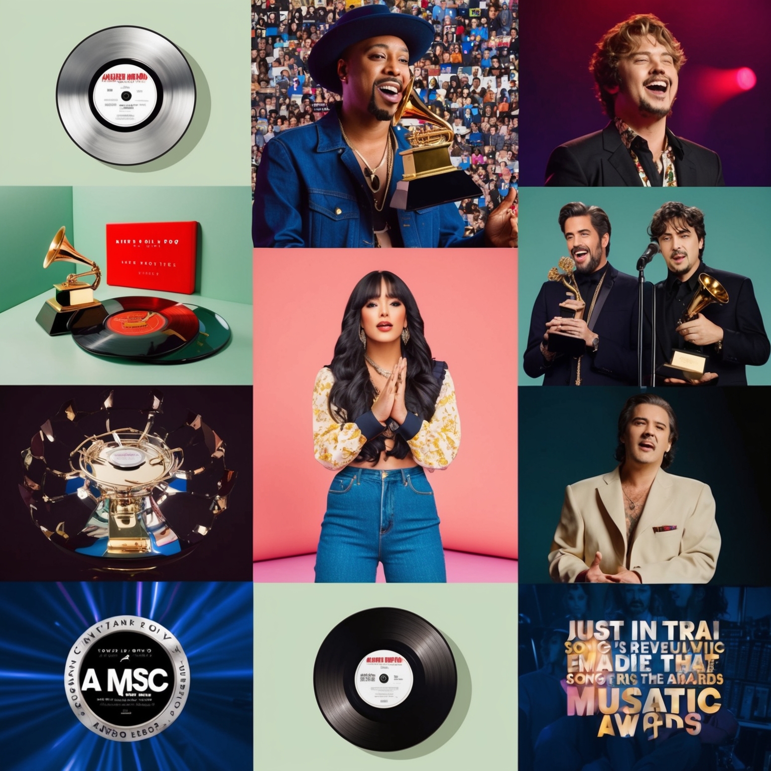 Create an image that captures the essence of musical achievements, showcasing awards and notable moments in pop culture, with a focus on a song evolving through covers and media appearances.