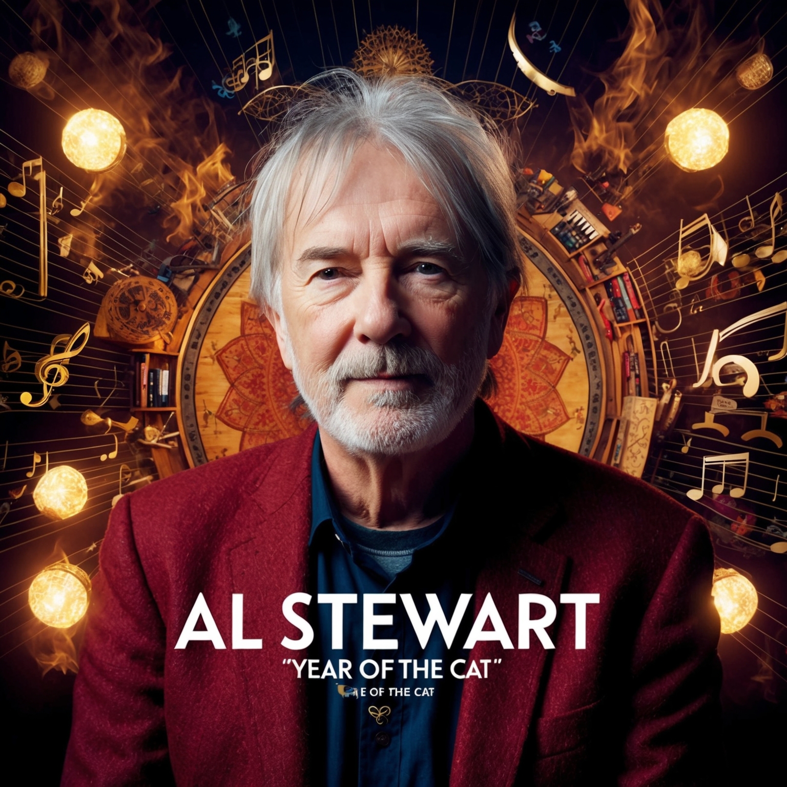 A portrait of Al Stewart, the composer of 