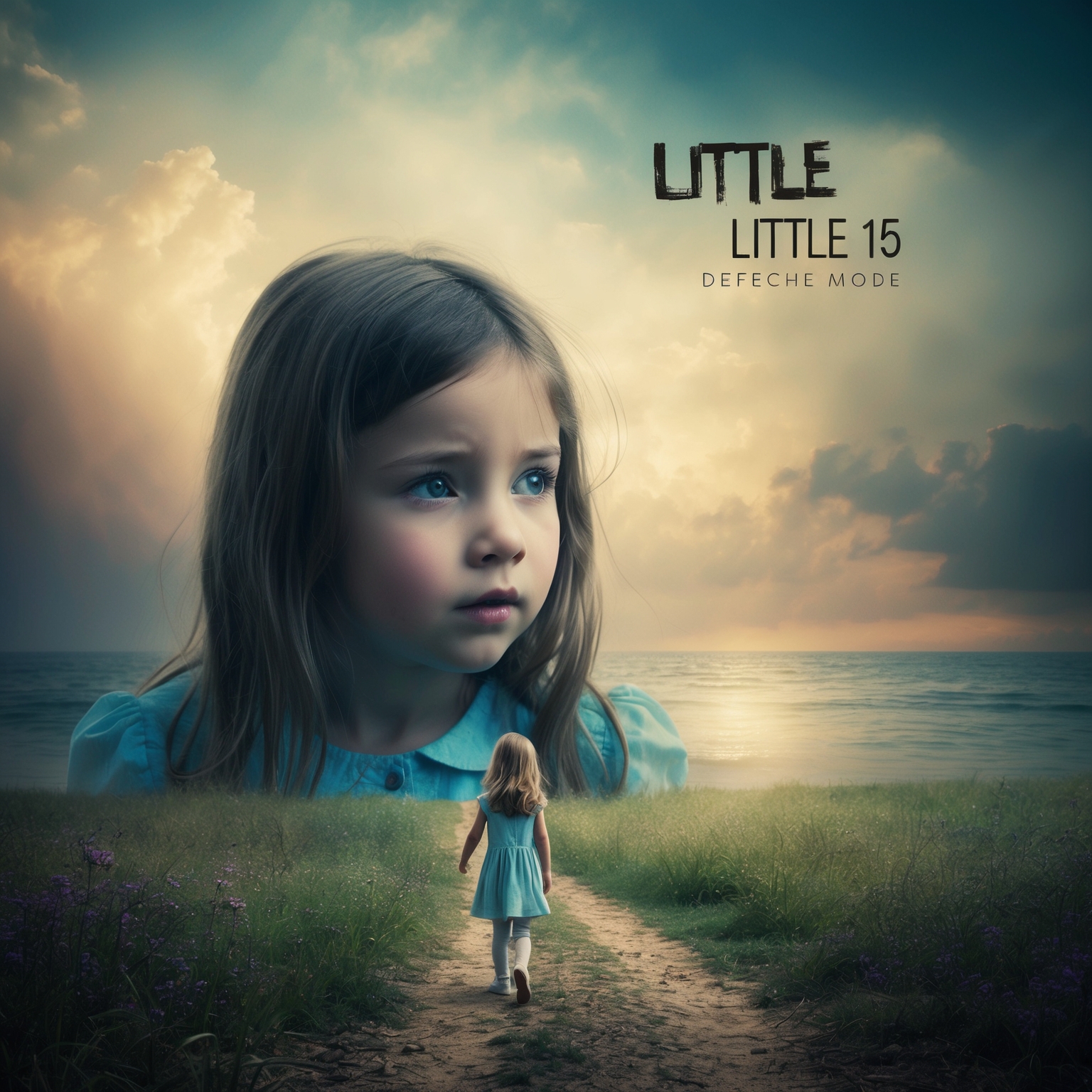 Create an image that captures the wistful and dreamlike nature of a young girl