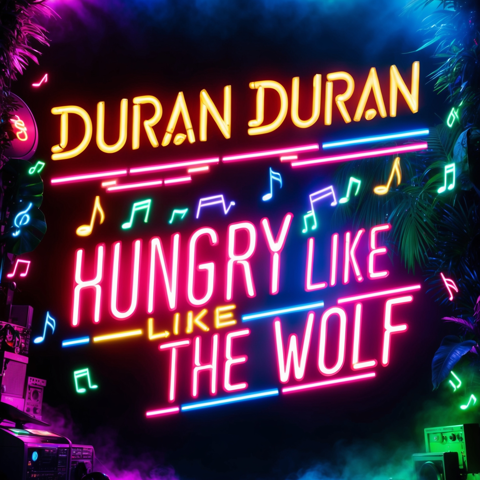 An animated image capturing the vibrant 80s vibe of Duran Duran