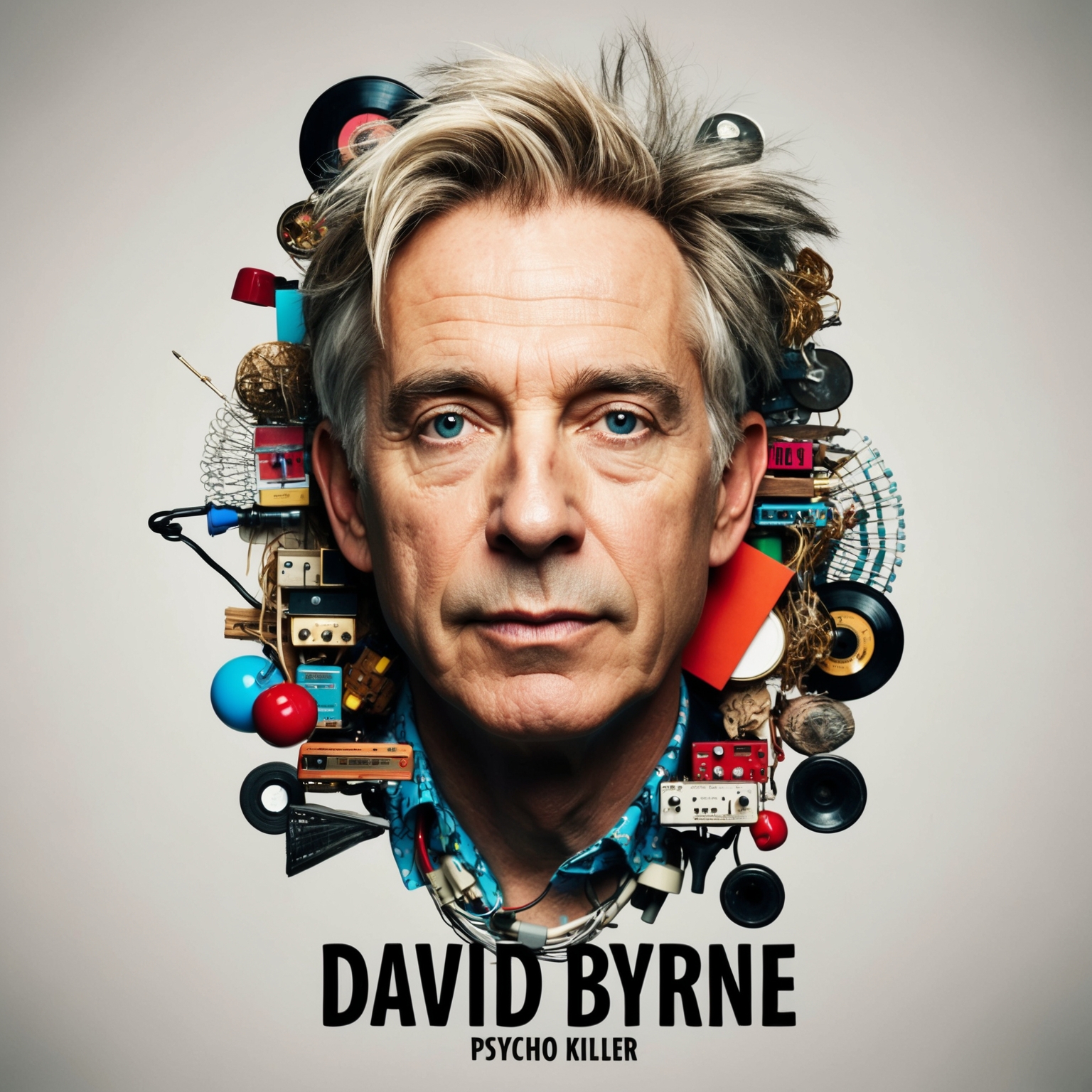 A portrait of David Byrne, the composer of 