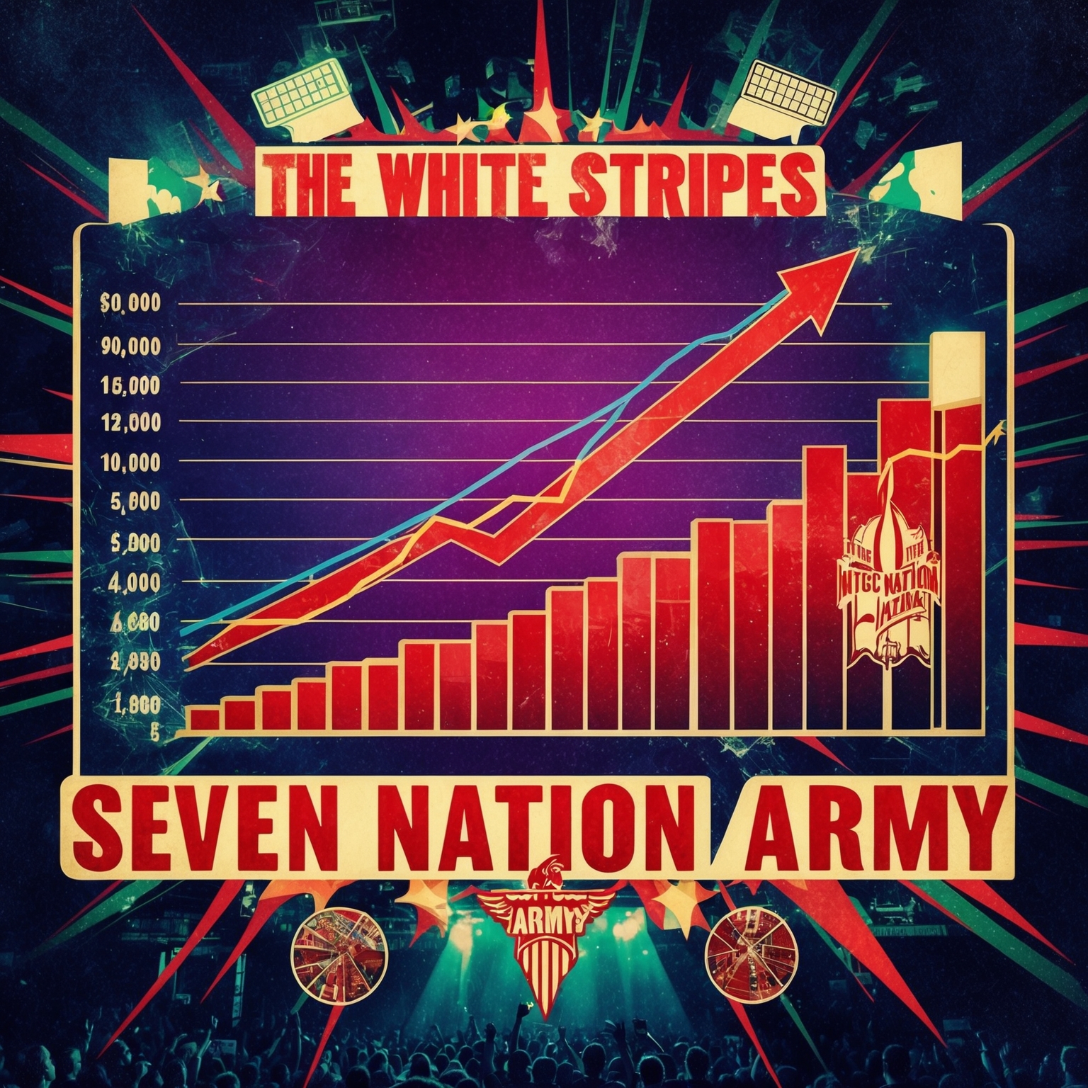 A stylized image of a music chart illustrating The White Stripes