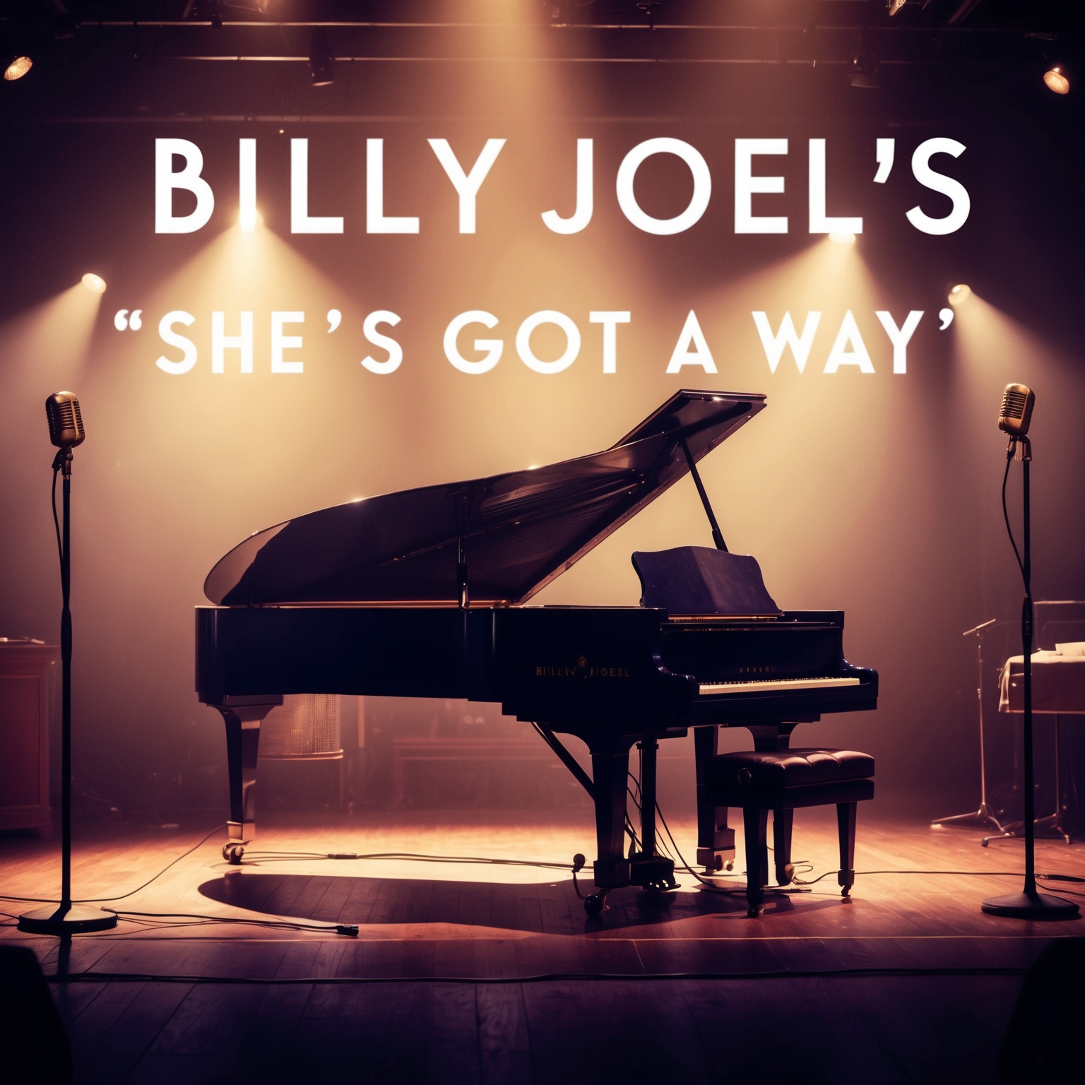 Illustrate a classic performance scene capturing the essence of Billy Joel