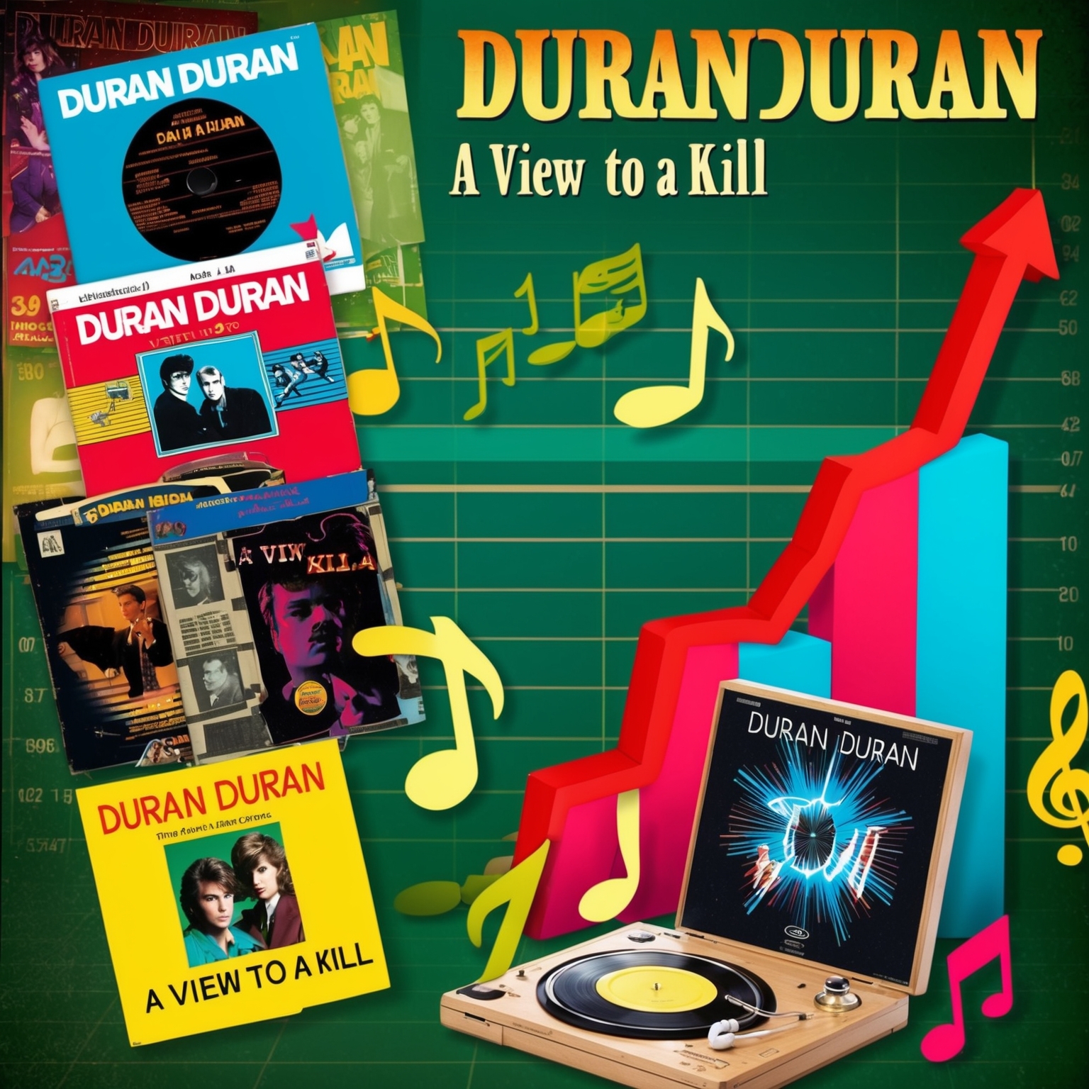 An iconic 1980s music chart scene showing Duran Duran