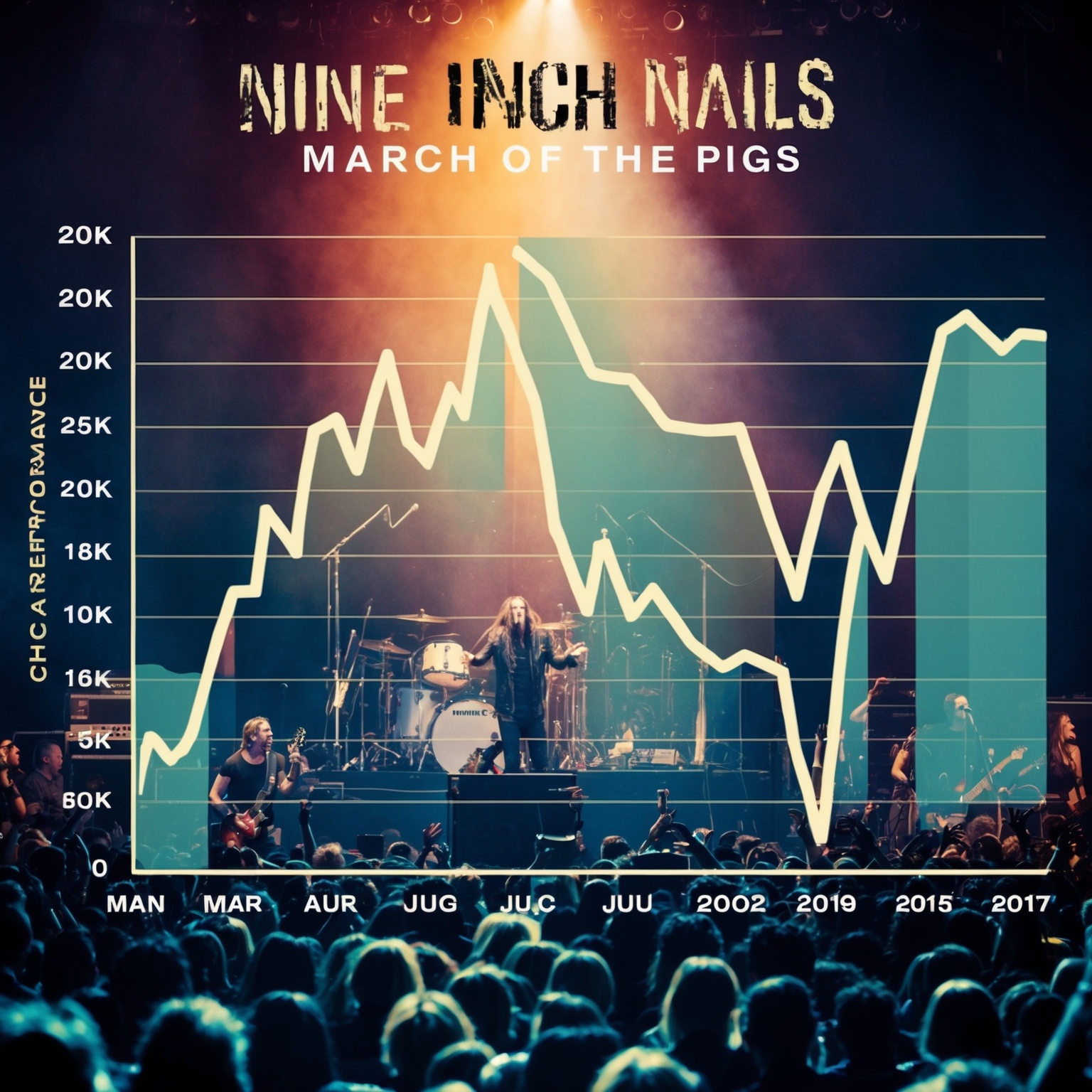 A graph illustrating the chart performance of Nine Inch Nails